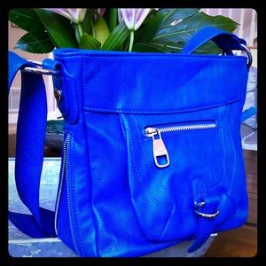 Steve Madden Crossbody with Zipper Bottom - Cobalt